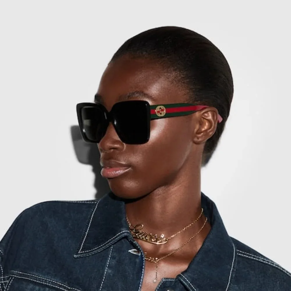 NEW GUCCI GG1861S 004 WOMEN SHINY BLACK SUNGLASSES GUCCI